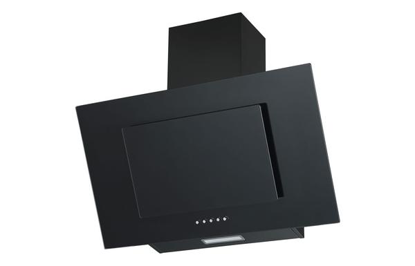 Prima PRAE0034 70cm Angled Chimney Hood - Black Glass